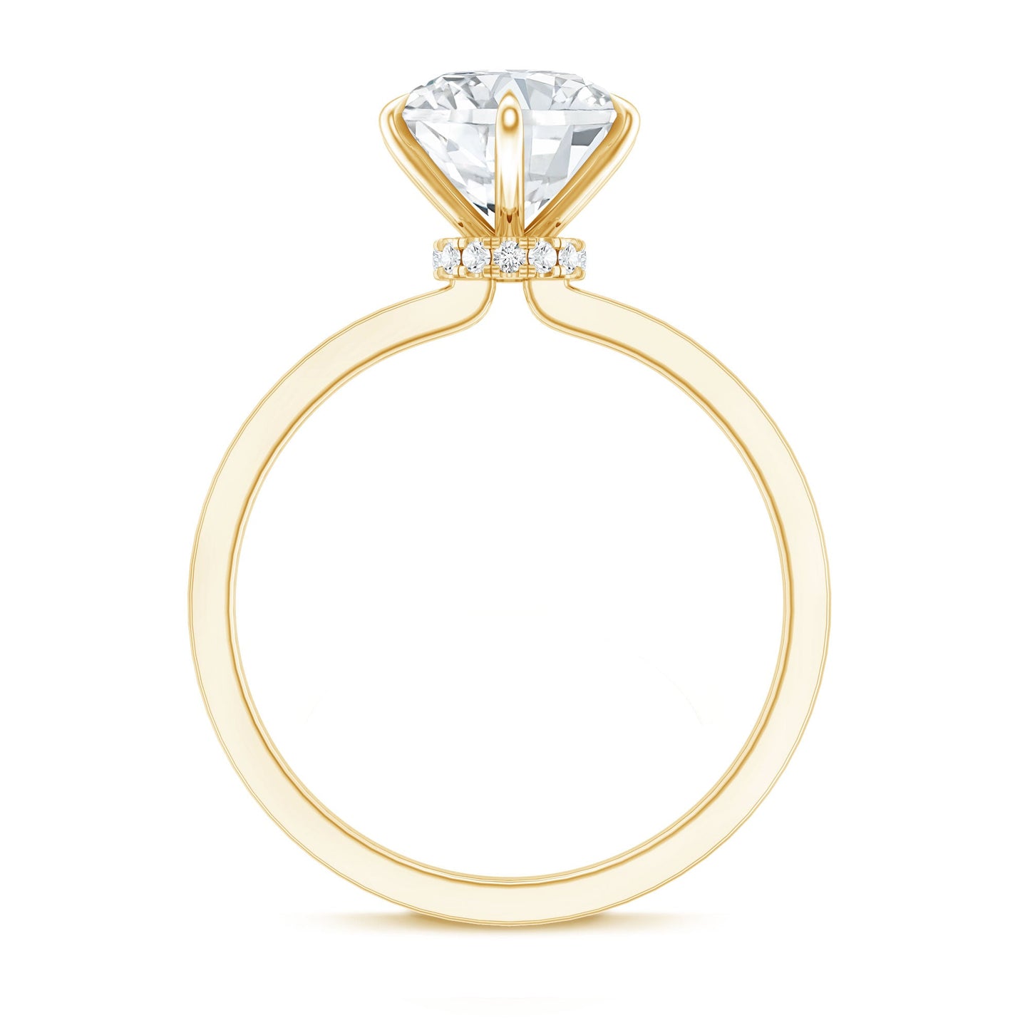 2 Carat Lab Grown Diamond Solitaire Engagement Ring with Hidden Halo