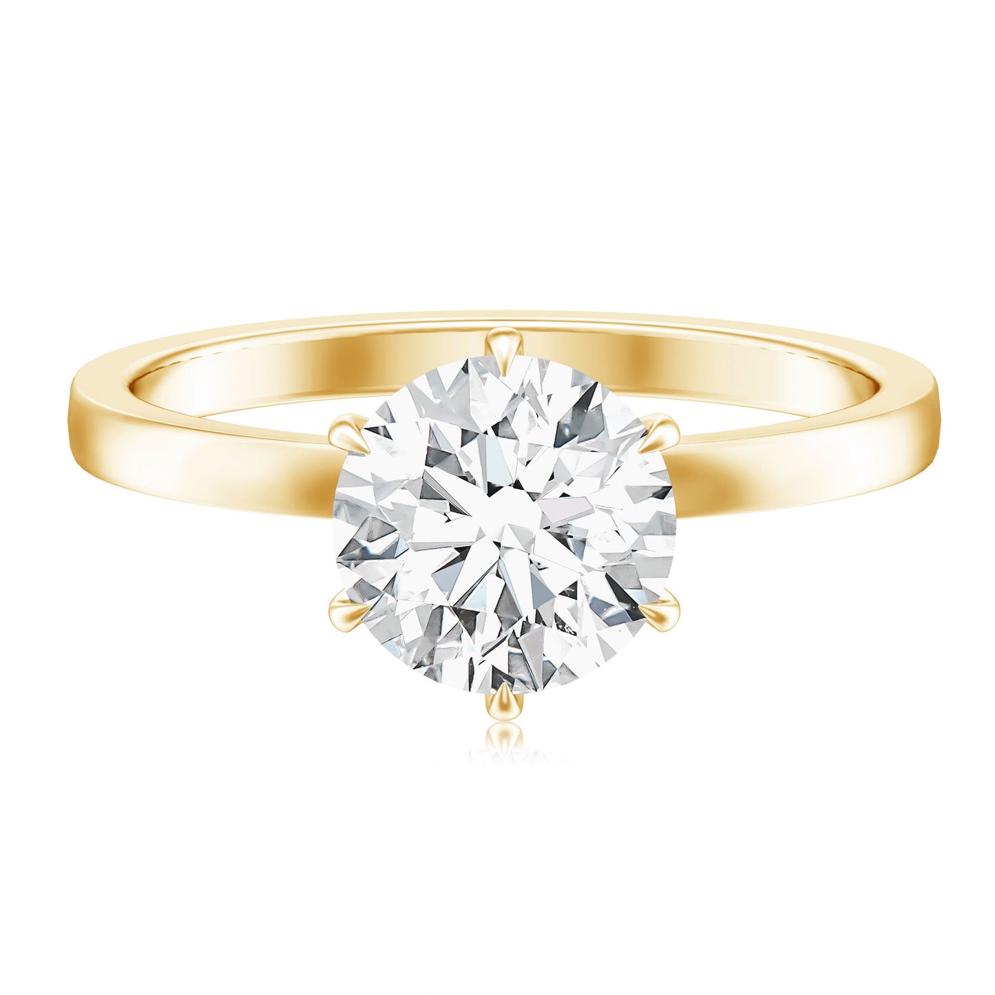 2 Carat Lab Grown Diamond Solitaire Engagement Ring with Hidden Halo