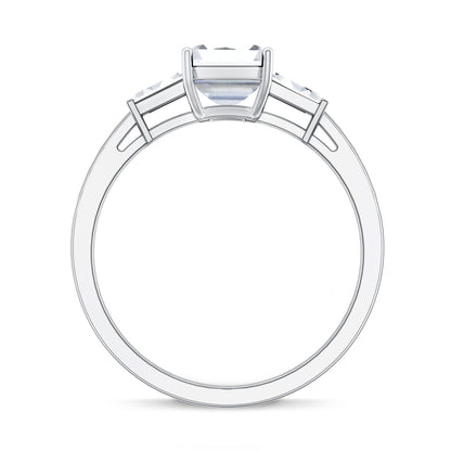 2 CT Lab Grown Diamond Emerald Cut Engagement Ring