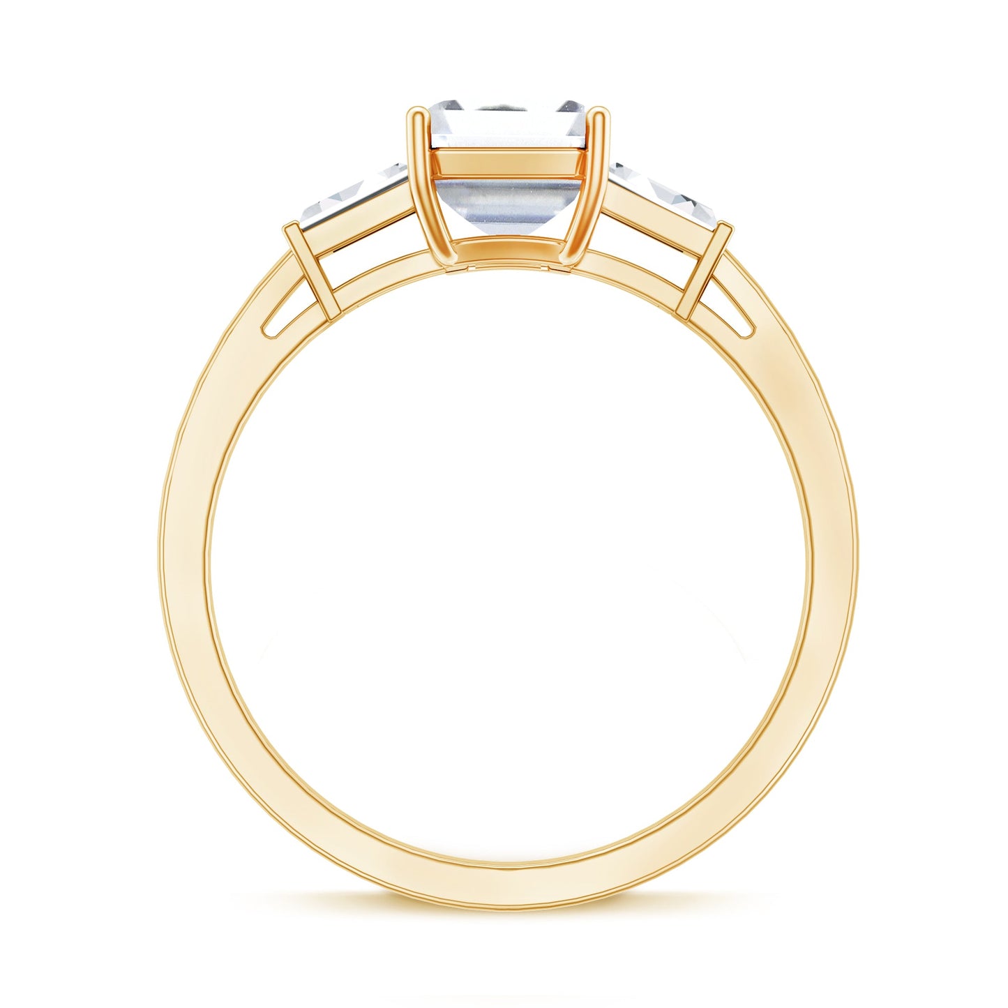 2 CT Lab Grown Diamond Emerald Cut Engagement Ring