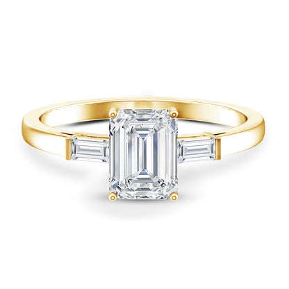 2 CT Lab Grown Diamond Emerald Cut Engagement Ring