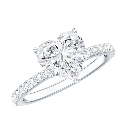 2 Carat Lab Grown Diamond Heart Engagement Ring for Her