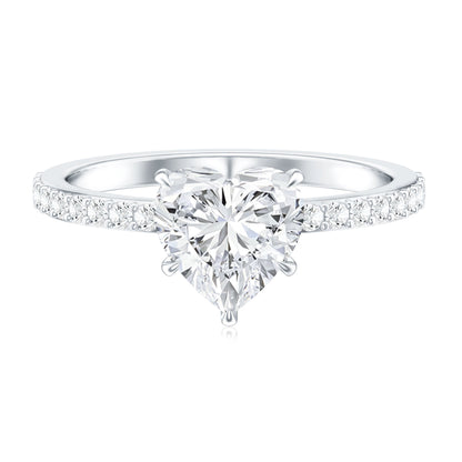 2 Carat Lab Grown Diamond Heart Engagement Ring for Her