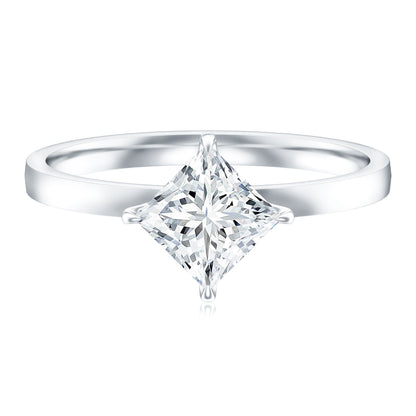 1.25 CT Princess Cut Lab Grown Diamond Solitaire Engagement Ring