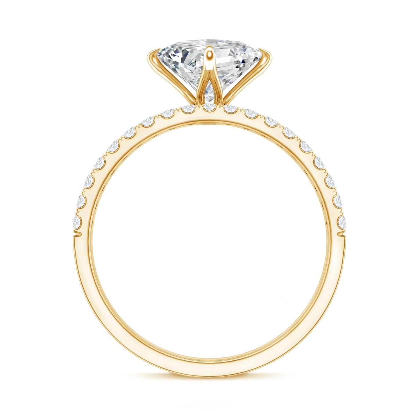 Princess Cut Lab Grown Diamond Ring With Wedding Band