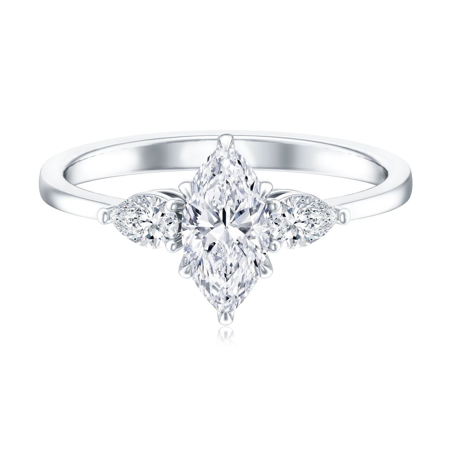 Certified Lab Grown Diamond Three Stone Engagement Ring for Women