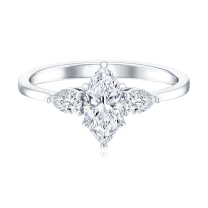 Certified Lab Grown Diamond Three Stone Engagement Ring for Women