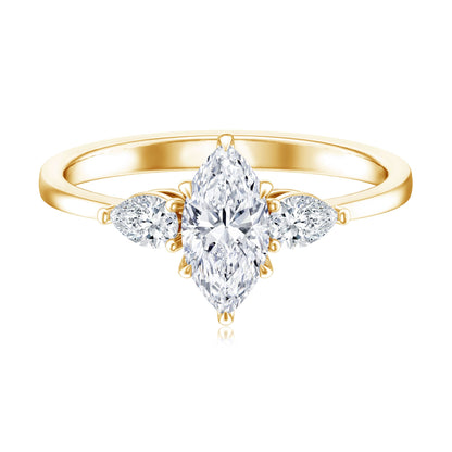 Certified Lab Grown Diamond Three Stone Engagement Ring for Women