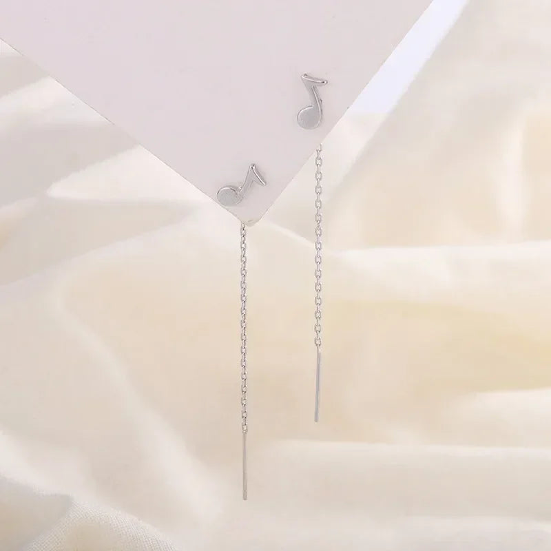 925 Silver Earring For Women Long Tassel Earrings Ear Line pendientes Fashion Zircon Star Drop Earrings