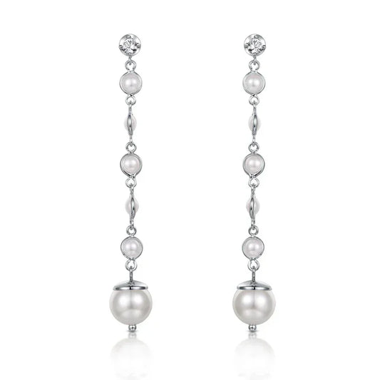 Luxury Pearl Drop Earrings for Women – 5A Zircon Bridal Dangle | Femstylo
