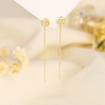 925 Silver Earring For Women Long Tassel Earrings Ear Line pendientes Fashion Zircon Star Drop Earrings