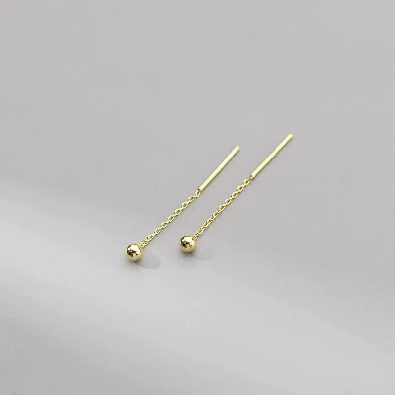925 Silver Earring For Women Long Tassel Earrings Ear Line pendientes Fashion Zircon Star Drop Earrings