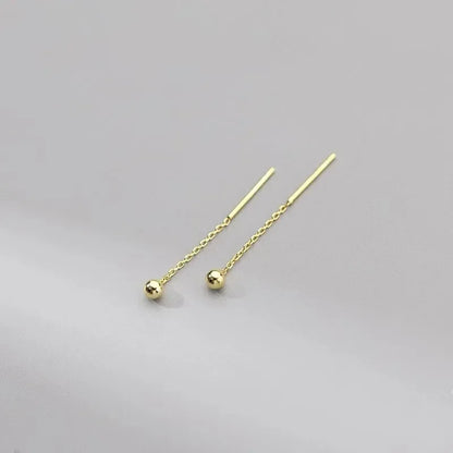 925 Silver Earring For Women Long Tassel Earrings Ear Line pendientes Fashion Zircon Star Drop Earrings