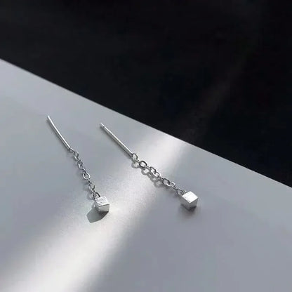 925 Silver Earring For Women Long Tassel Earrings Ear Line pendientes Fashion Zircon Star Drop Earrings