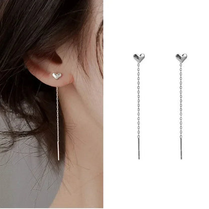 925 Silver Earring For Women Long Tassel Earrings Ear Line pendientes Fashion Zircon Star Drop Earrings