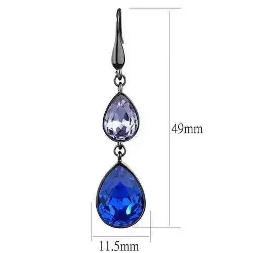 TK2706 - IP Light Black  (IP Gun) Stainless Steel Earrings with Top
