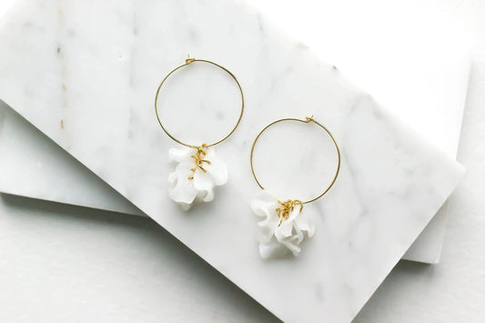 Vita Sustainable Gold Hoops | Recycled Flower Earrings - Femstylo