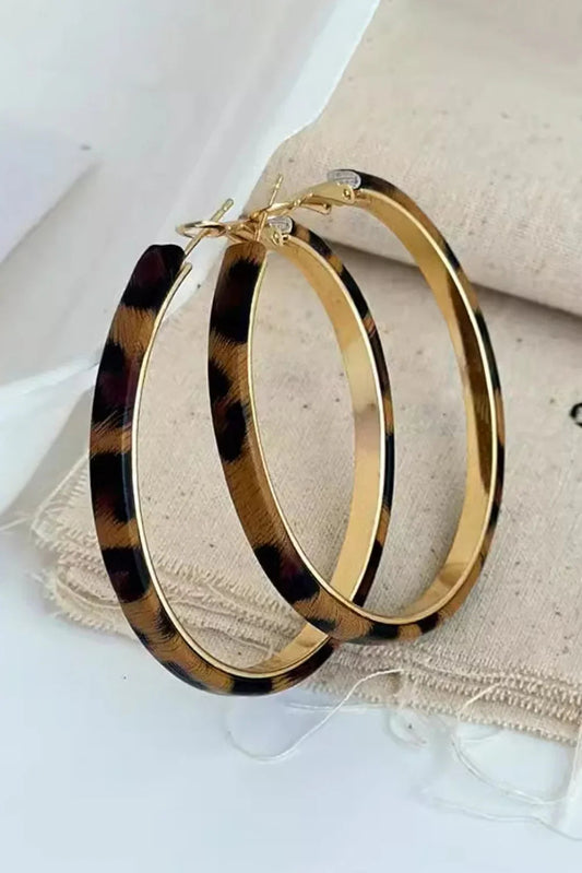 Thai Curry Leopard Print Hoop Earrings