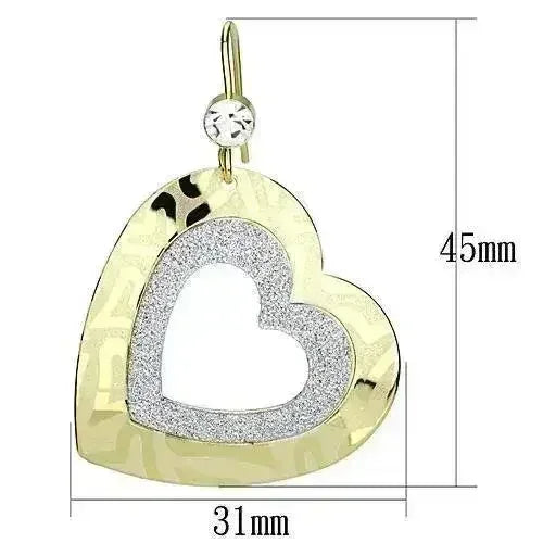 LO2733 - Gold Iron Earrings with Top Grade Crystal  in Clear