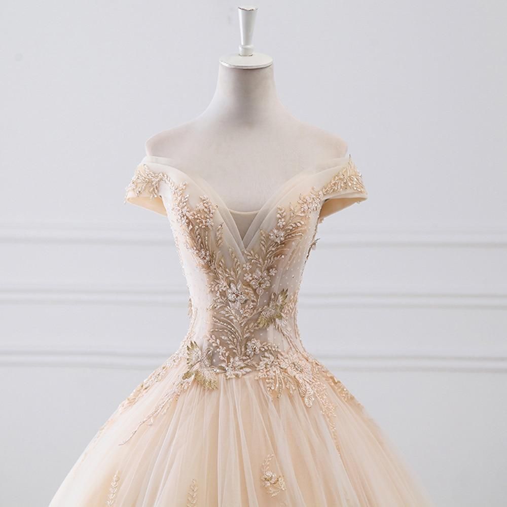 Luxury Sparkly Beading Pearls Wedding Gown