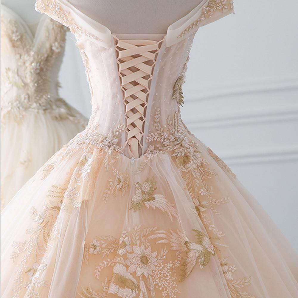 Luxury Sparkly Beading Pearls Wedding Gown