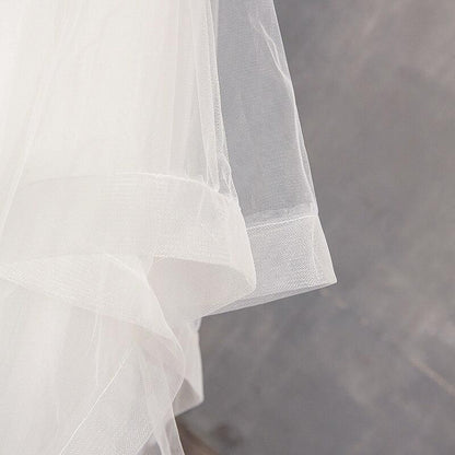 Sleeveless Embroidered Strapless Wedding Gown