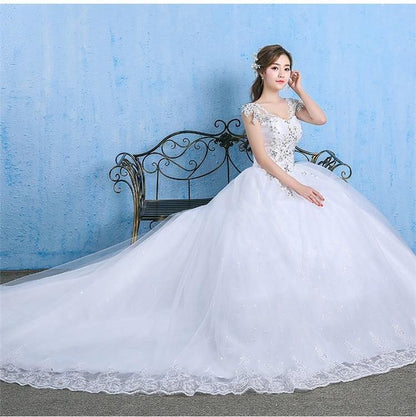 Luxury Wedding Dress Elegant Appliques Gown