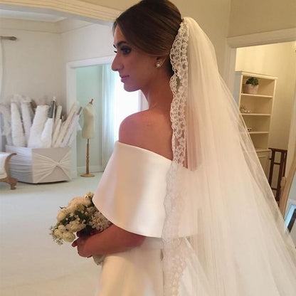 Vintage Satin A-line Wedding Dress