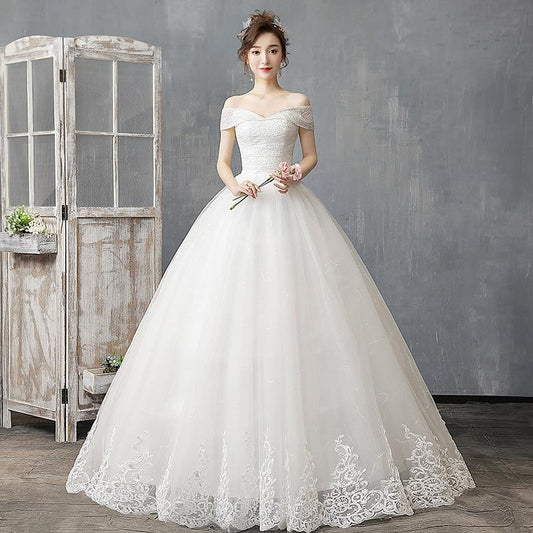 Sexy Off The Shoulder Short Sleeve Wedding Dress