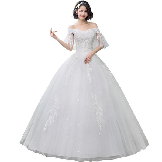 Sexy Off Shoulder Wedding Dress Korean Style