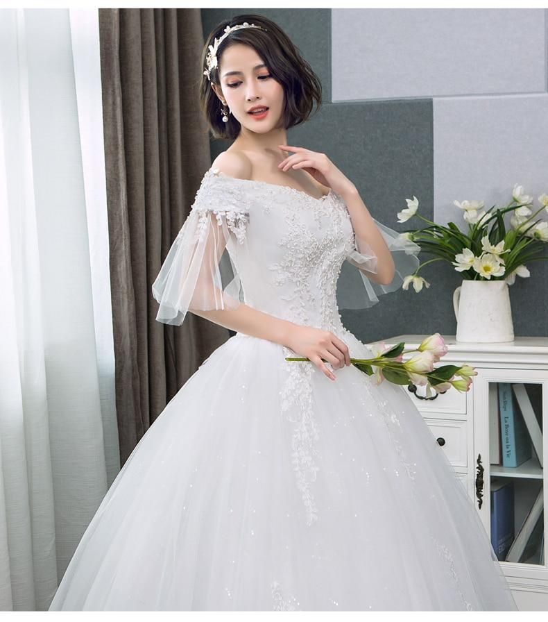 Sexy Off Shoulder Wedding Dress Korean Style