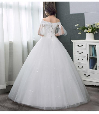 Sexy Off Shoulder Wedding Dress Korean Style