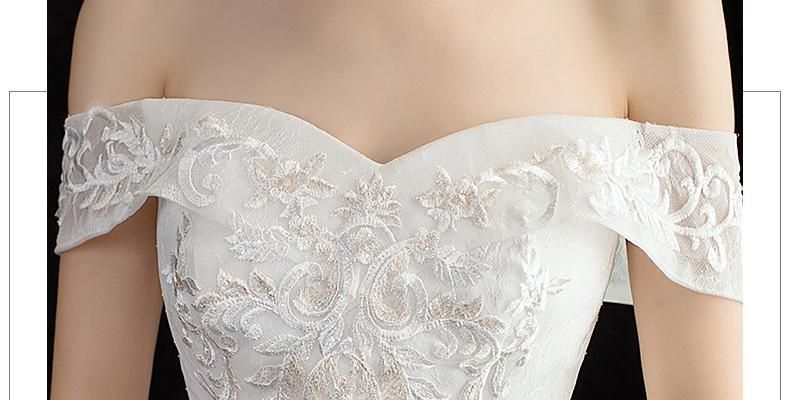 Sexy Off The Shoulder Boat Neck Bridal Gown