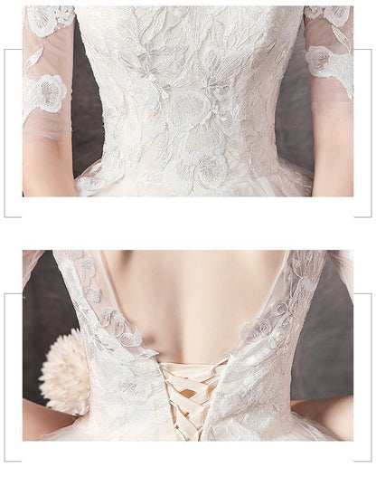 Sexy Wedding Dress Half Sleeve Wedding Gown