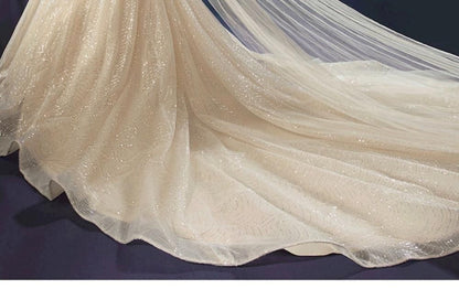 New Shiny Wedding Dress Luxury Beading Lace